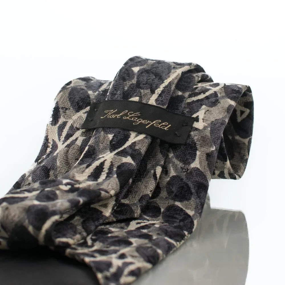 VINTAGE Silk Black Tie - Abstract Design | Karl Lagerfeld